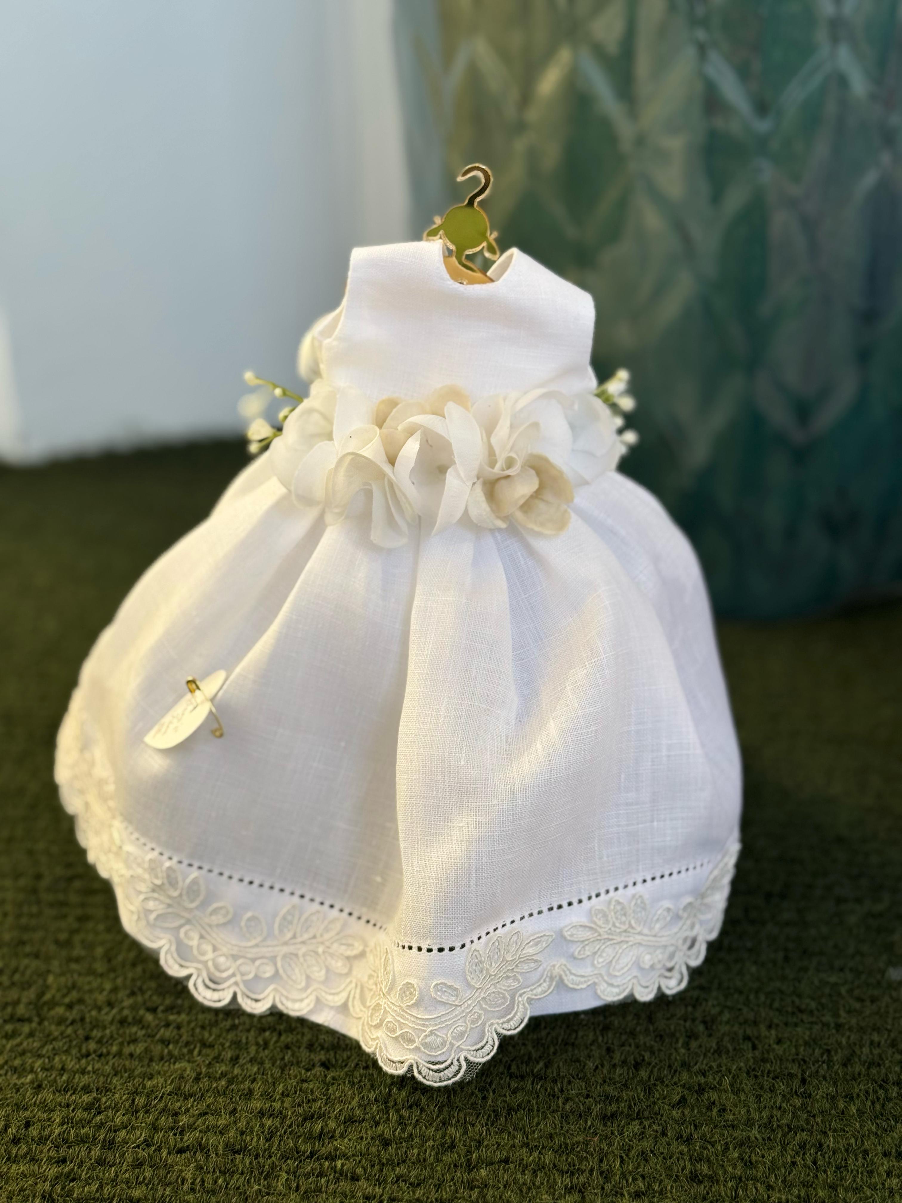 Vestitino profumato con cintura di fiori e punto a giorno c/armadietto - H.22 cm - vari colori - Sara's Idea - Foto 3